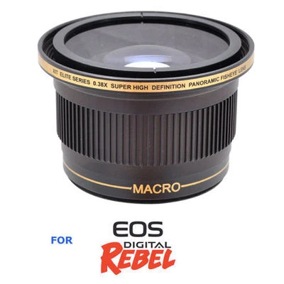  HD ULTRA WIDE FISHEYE LENS FOR CANON EOS REBEL 80D T3 T4 T5 T6 EOS T3I T4I T5I - Image 1 of 4