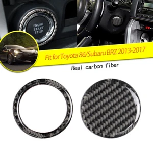 Carbon Fiber For Toyota 86 Subaru BRZ Scion Engine Start Button Decor Cover Trim - Picture 1 of 12