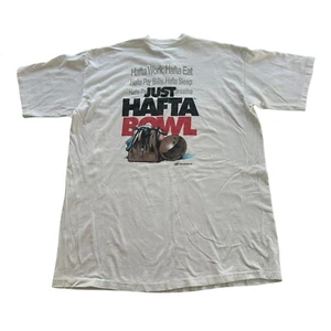 Vintage Single Stitch Coed Naked Just Hafta Bowl Bowling T Shirt XXL Made in USA - Picture 1 of 12