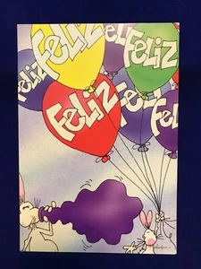 Tarjeta de Feliciation - Arts Monte Azul -Feliz, Feliz, Feliz NEW (A43) - Picture 1 of 5