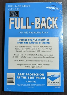 50 E Gerber FULL-BACK Current 100% Acid Free 35PT Archival Comic Boards 675FB