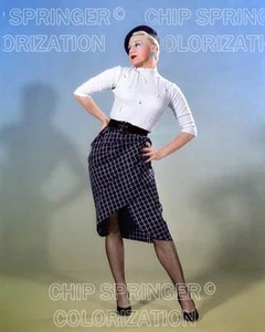GINGER ROGERS BERET & FISHNET STOCKINGS BEAUTIFUL COLOR PHOTO BY CHIP SPRINGER - Picture 1 of 1