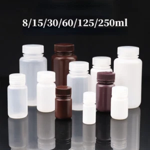 5X Sample Bottles Plastic Seal Pill Storage Mini Reagent Medicine Vials - Picture 1 of 26