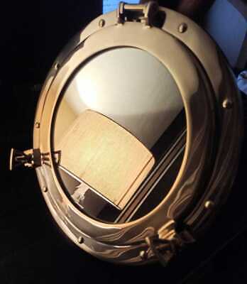 12 Inch Brass Porthole Mirror Nautical Wall Decor Working Ship Cabin Window NEW • 69.51$