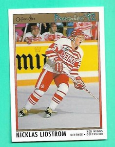 (1) NICKLAS LIDSTROM 1991-92 PREMIER # 117 WINGS ROOKIE NM-MT CARD (W2494)  