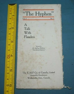 1910 E-M-F 30 Sales Brochure EMF The Hyphen A Talk With Flanders Vol 1 No 1 - Imagen 1 de 11