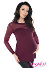 Purpless Maternity Elastic Sheer Mesh Heart Shaped Cleavage Pregnancy Top D020
