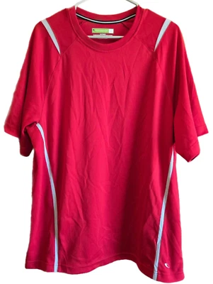 Мужской красный пуловер Tek Gear XXL с белыми полосками из полиэстера с коротким рукавом - Изображение 1 из 3