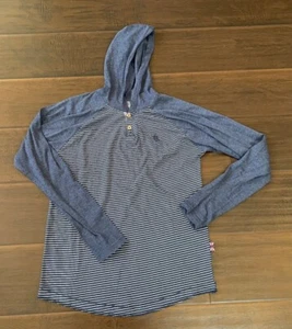English Laundry Boys Pullover Long Sleeve Hoodie Blue Stripes Sz 14/16 - Picture 1 of 8