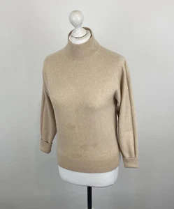 N Peal 100% Cashmere Jumper Beige Size 40 Ladies - Picture 1 of 11