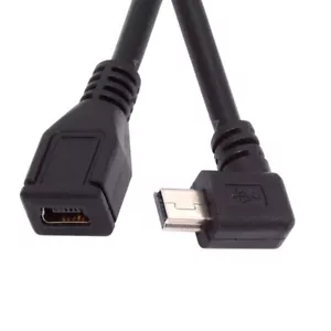 Cablecy 90 Degree Angled Mini USB 5Pin Male to Female Extension Cable for GPS - Picture 1 of 9