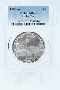 1994-W PCGS MS70 P.O.W. Silver Modern Commemorative Dollar