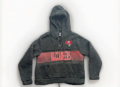Tampa Bay Buccaneers NFL Women's Size Large Gray Pullover Fleece Sherpa Hoodie - Image 1 of 4