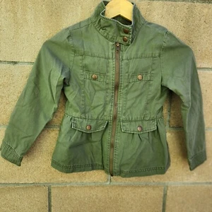 The Children's Place Girl's Lined Army Green Zip Up Jacket Size 7/8 - Picture 1 of 6