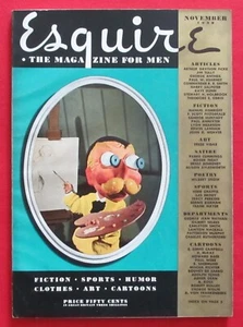 ESQUIRE MAGAZINE November 1939 Issue PETTY GIRL "Old Gold" Ad Pin-Up + HURRELL - Picture 1 of 8