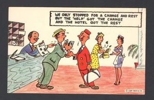 Humor Vacation Postcard We Only Stopped for A Change &Rest the Help Got the Chan - Picture 1 of 2