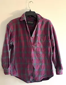 Hazel Creek Clothing Co Flannel Shirt Ladies Medium Purple Plaid Long Sleeve - Picture 1 of 4