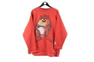 Vintage Taz Warner Bros Sweatshirt Size M Oversized Crewneck Pullover Jumper 90s - Picture 1 of 6