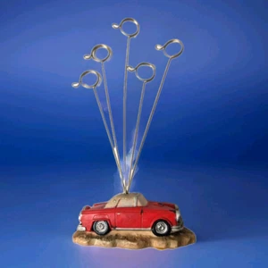Portafoto auto convertibile rosso vintage clip promemoria scrivania auto classica deco - Foto 1 di 5