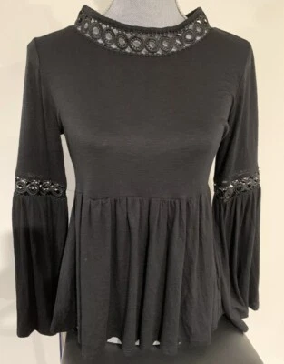 Max Jeans Mujer Negro Árbitro Cintura Jersey Top Talla S Venta al por menor $49.99 Foto 1 de 4