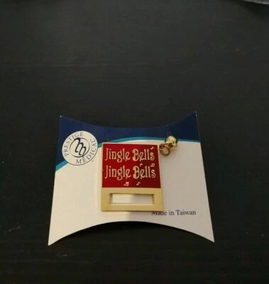 Christmas Jingle Bells Red ID Badge Holder, New Old Stock, Badge Tac - Image 1 of 3