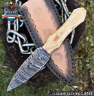 Csfif Hand Forged Hunting Knife Twist Damascus Olive Wood Edc Rare