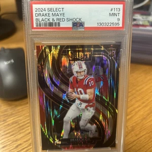 2024 Select Drake Maye Black and Red Shock #113 RC Pats PSA 9 - Bild 1 von 2