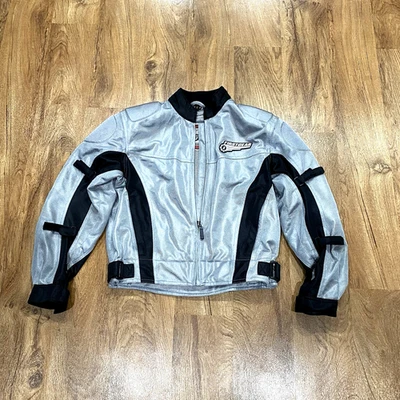 First Gear Motorcycle Jacket Womens Sz S Gray Hypertex Mesh Padded Street - Image 1 of 4