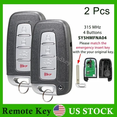 2 para 2011 2012 2013 2014 Hyundai Sonata controle remoto inteligente chaveiro entrada SY5HMFNA04 - Imagem 1 de 4