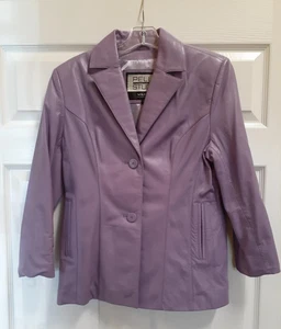 Lovely Lavender Leather Women's Jacket Small - Pelle Studio - Wilsons - Perfect! - Picture 1 of 4