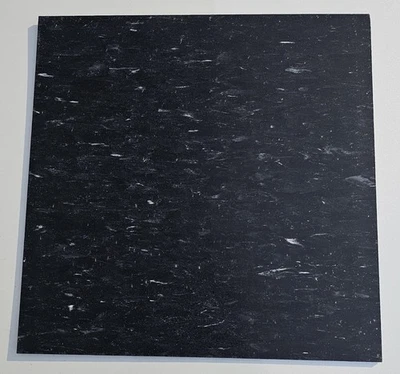 Vintage Flextile Vinyl Composition Floor Tiles 12x12 Black Marbled  1/8" 15 PCS - Image 1 of 4