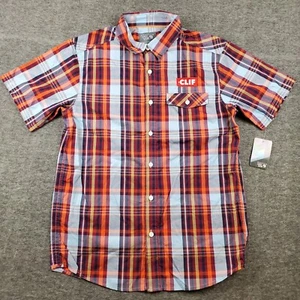 Mountain Hardwear Shirt Mens Small Plaid Button Up Short Sleeve Clif Bar Hike - Picture 1 of 12