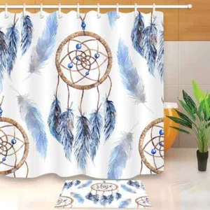 Catcher Feather Waterproof Bath Polyester Shower Curtain Liner Water Resistant - Bild 1 von 8