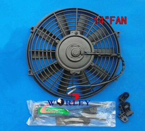 Universal 14 inch 12V volt Electric Cooling Fan Thermo Fan + Mounting kits - Picture 1 of 6