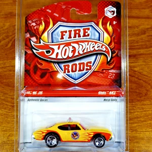 Hot Wheels Fire Rods Olds 442 Yellow 5 Spoke Metal Body 8/26 Flames 5 Spoke 2009 - Picture 1 of 3