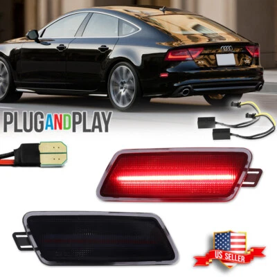 2X Smoked Red LED Rear Side Marker Lights For Audi A7 S7 RS7 Quattro 2012-2018 - Image 1 of 4