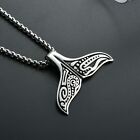 Amulet Killer Whale Tail Pendant Necklace Charm Stainless Steel Jewelry