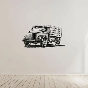 Pfahl LKW LKW Fahrzeug Auto Wandaufkleber Zuhause Kinderzimmer Vinyl Kunst Aufkleber Dekor - Bild 1 von 6