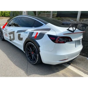 Unpainted For Tesla Model 3 Fastback Sedan Side Wheel Arch Fender Strip Trim - Picture 1 of 12