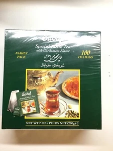 Bustine di tè Sadaf Cardamomo miscela speciale Ceylon tè persiano nero 100 ct scatola sigillata - Foto 1 di 11