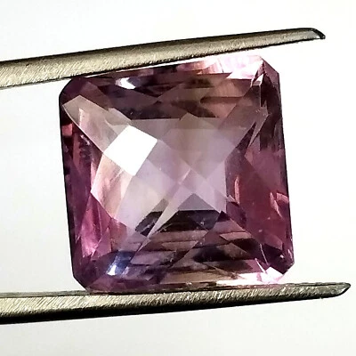 Natural Amethyst Checkerboard Cut Square Shape Brazilian Loose Stone 10.50 Carat - Image 1 of 4