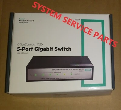 HPE OFFICECONNECT HP 1420 5G GIGABIT SWITCH 5-PORT x 10/100/1000 RJ45 JH327A NEW - Image 1 of 2