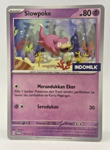 Pokemon Juego de cartas coleccionables limitado Indonesia Slowpoke Promo 197/SV-P INDOMILK Sello Promo - Imagen 1 de 5
