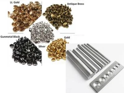 15 Sets Leather Rivet Double Cap Plus Setter Tool Anvil Die Set Punch Tool   - Image 1 of 4