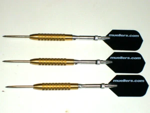 Steel Tip Darts, New 14 Gram Brass, with Aluminum Spinning Shafts, #3338 - Bild 1 von 3