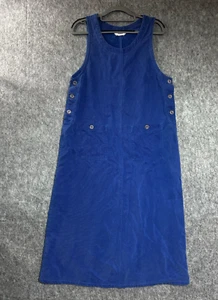 Vintage Pullover Kleid Damen mittelblau Cord Taschen ärmellos Landhaus Retro - Bild 1 von 10