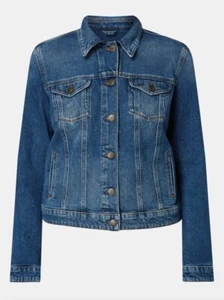 CHAQUETA VAQUERA MUJER HUGO BOSS GENUINA NUEVA CON ETIQUETAS J90 GANTE AZUL PEQUEÑA - Imagen 1 de 10