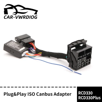 Adaptador de arnés de cables decodificador CANBUS radio estéreo ISO para VW RCD 330 330 Plus -PQ Foto 1 de 4