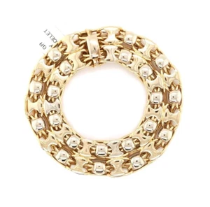 14 KT TWO TONE YELLOW AND WHITE GOLD ITALIAN BRACELET LENGTH 7" 16.5 GR italy - Picture 1 of 5