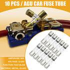 10 Pcs 60A Agu Glass Fuse Car Fuse Tube Protect 0.39X1.5 Inch Metal Silver Tone